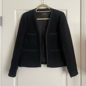 Maje Black Textured Jacket‎ Blazer